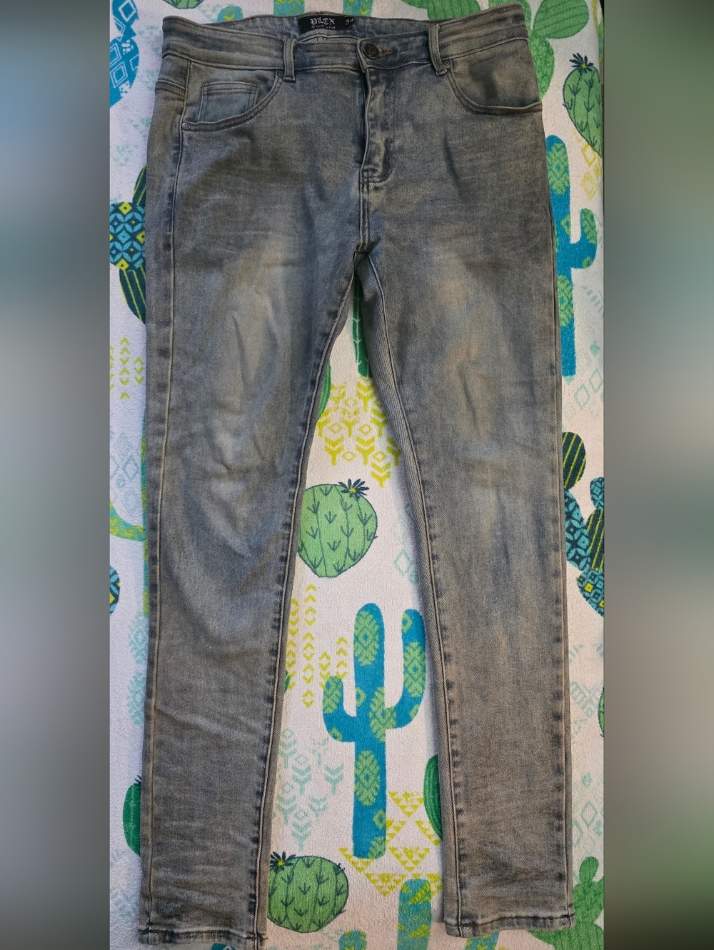 PLTX Light Wash Slim Jeans | 34 | Grey Denim